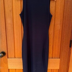 Chic Navy Sleeveless Midi Dress